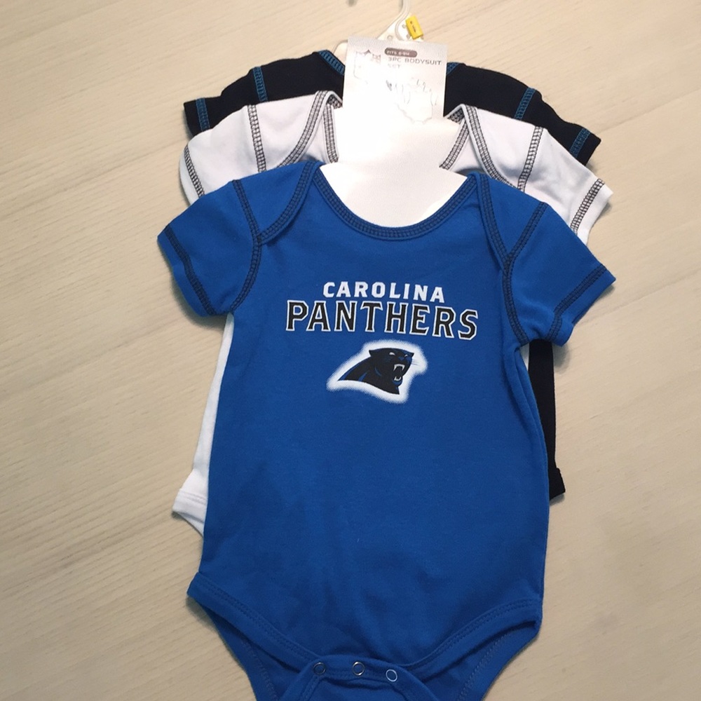 3 pack Carolina Panthers onesies